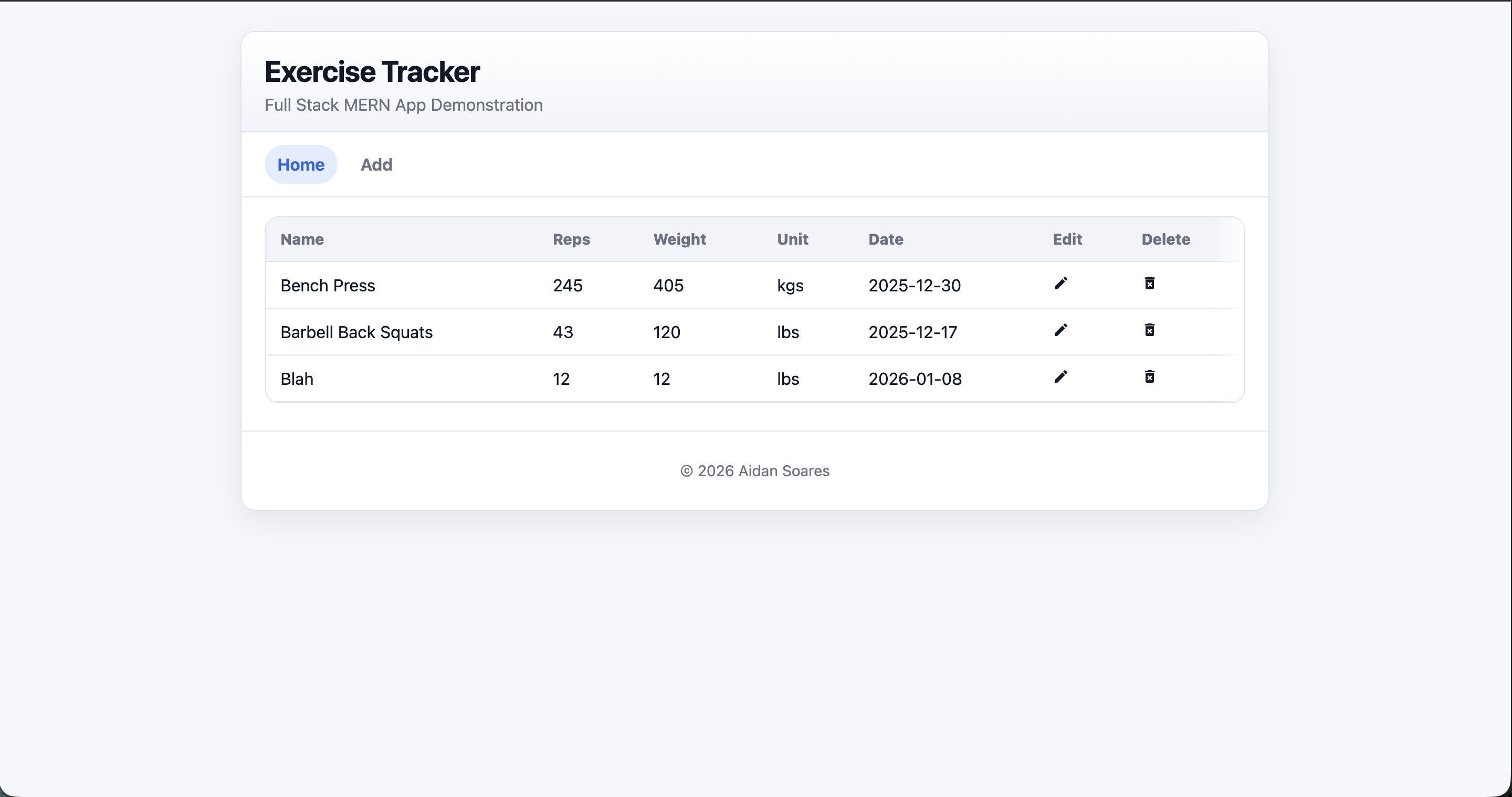 Workout Tracker screenshot