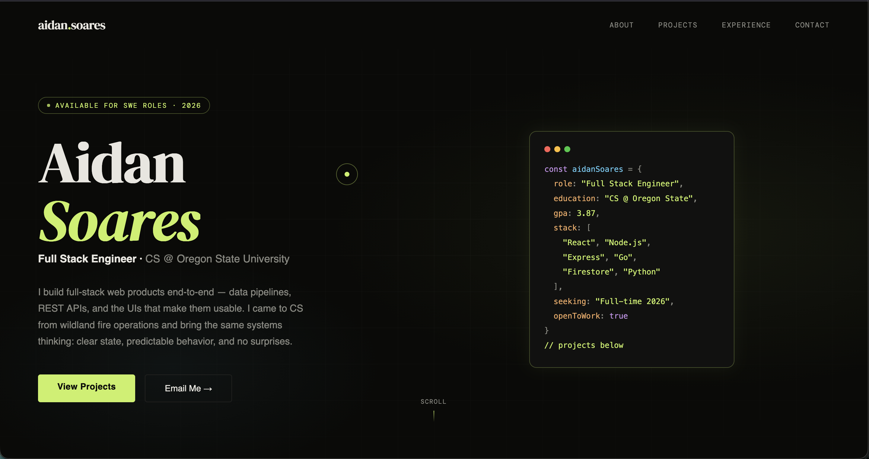 Portfolio screenshot